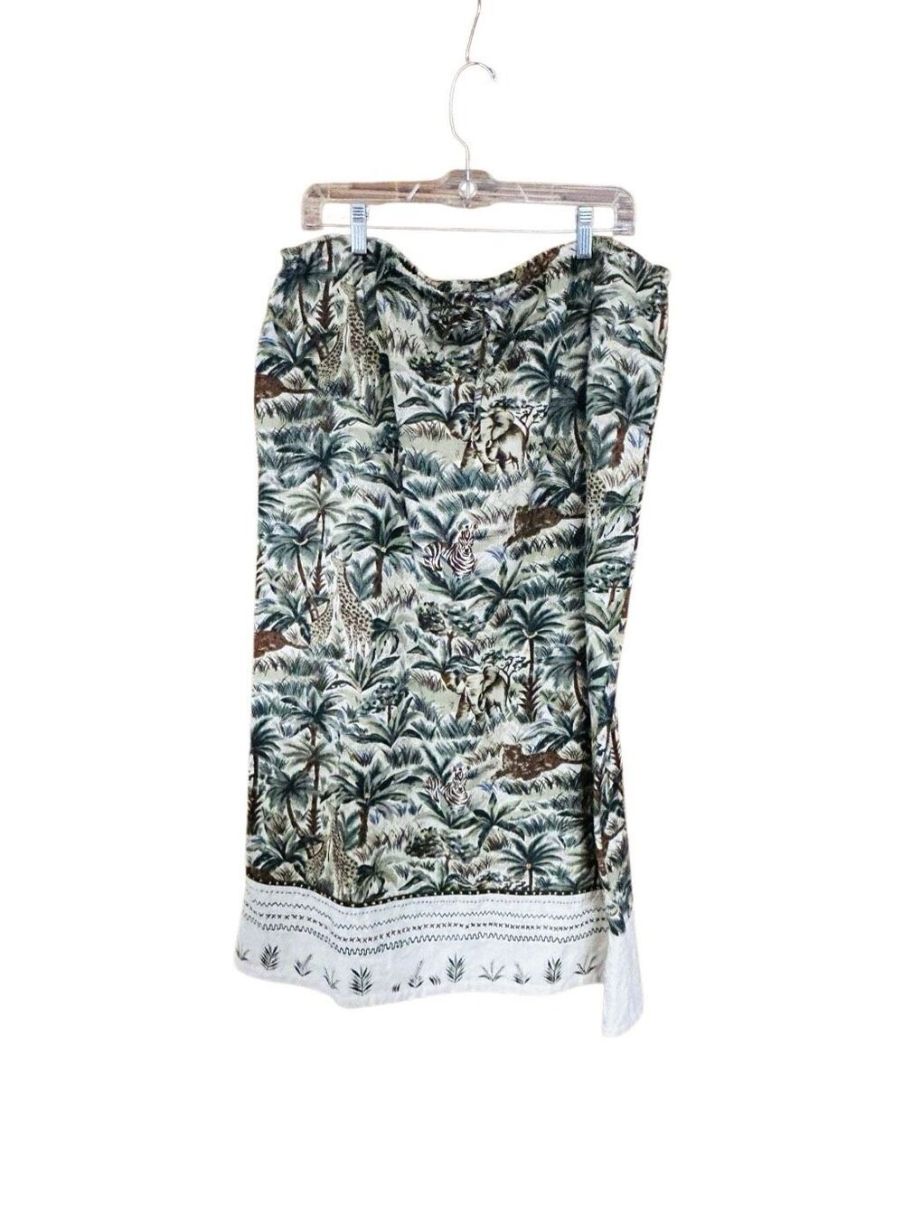 TanTrums Large Drawstring Skirt Animals Jungle Safari Giraffe Elephant Zebra wit